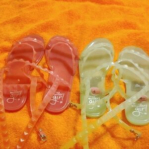 Jelly Sandals - Pink and Lime green. 2 for $6